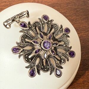 .925 Elegant Purple and Silver Pendant